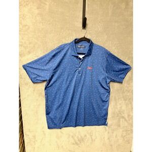 Donald Ross Sportswear Mens Blue Golf Tee Print The Bud Budweiser Polo Shirt XL‎